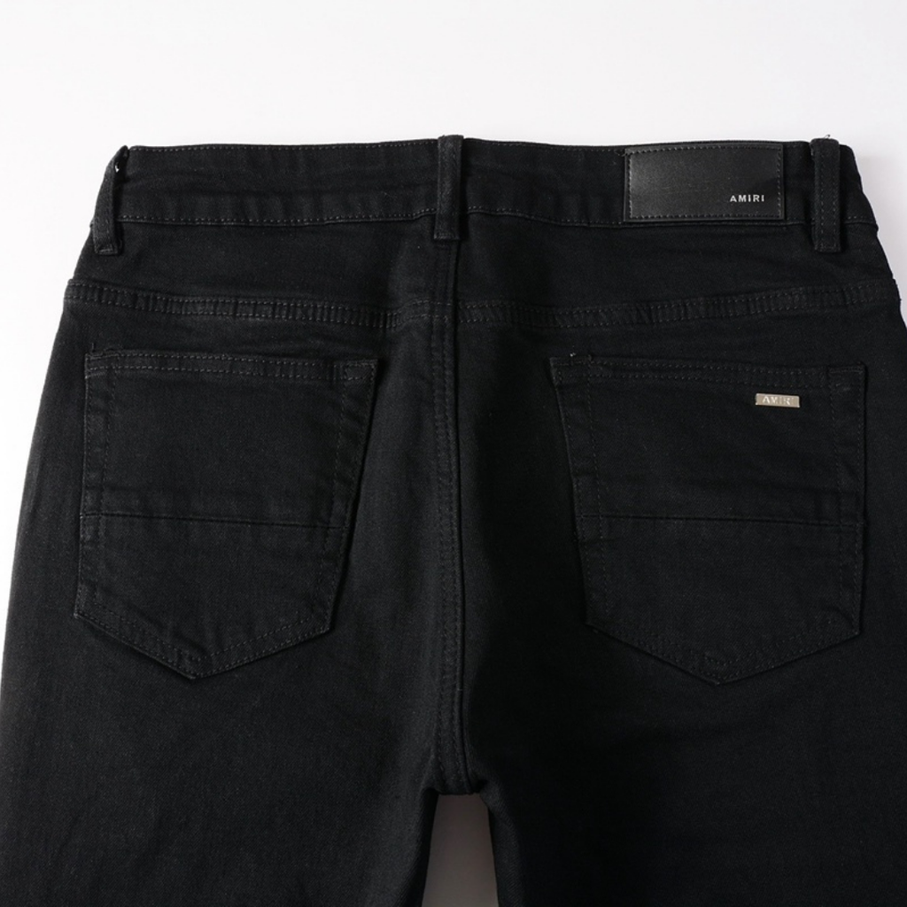 Amr Ripped White Logo Jeans