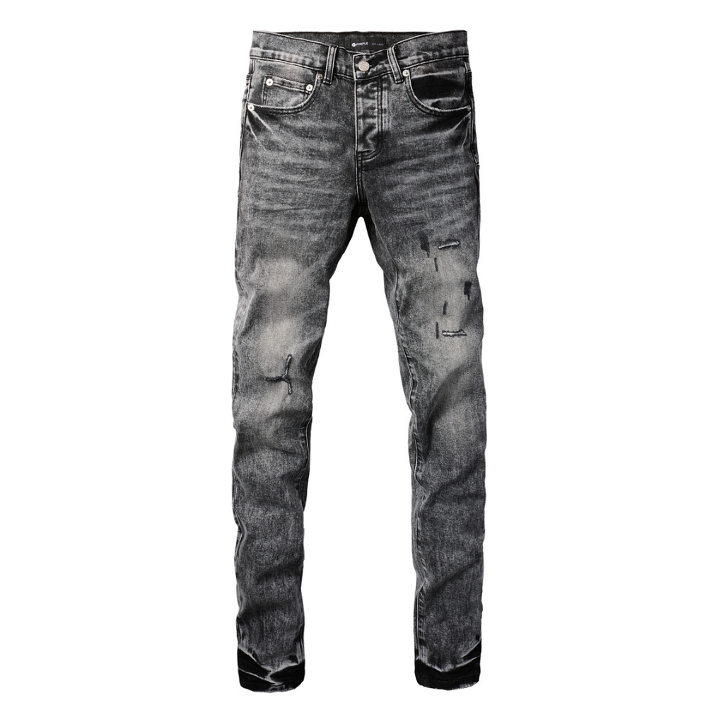 Purple Grey Ripped Jeans
