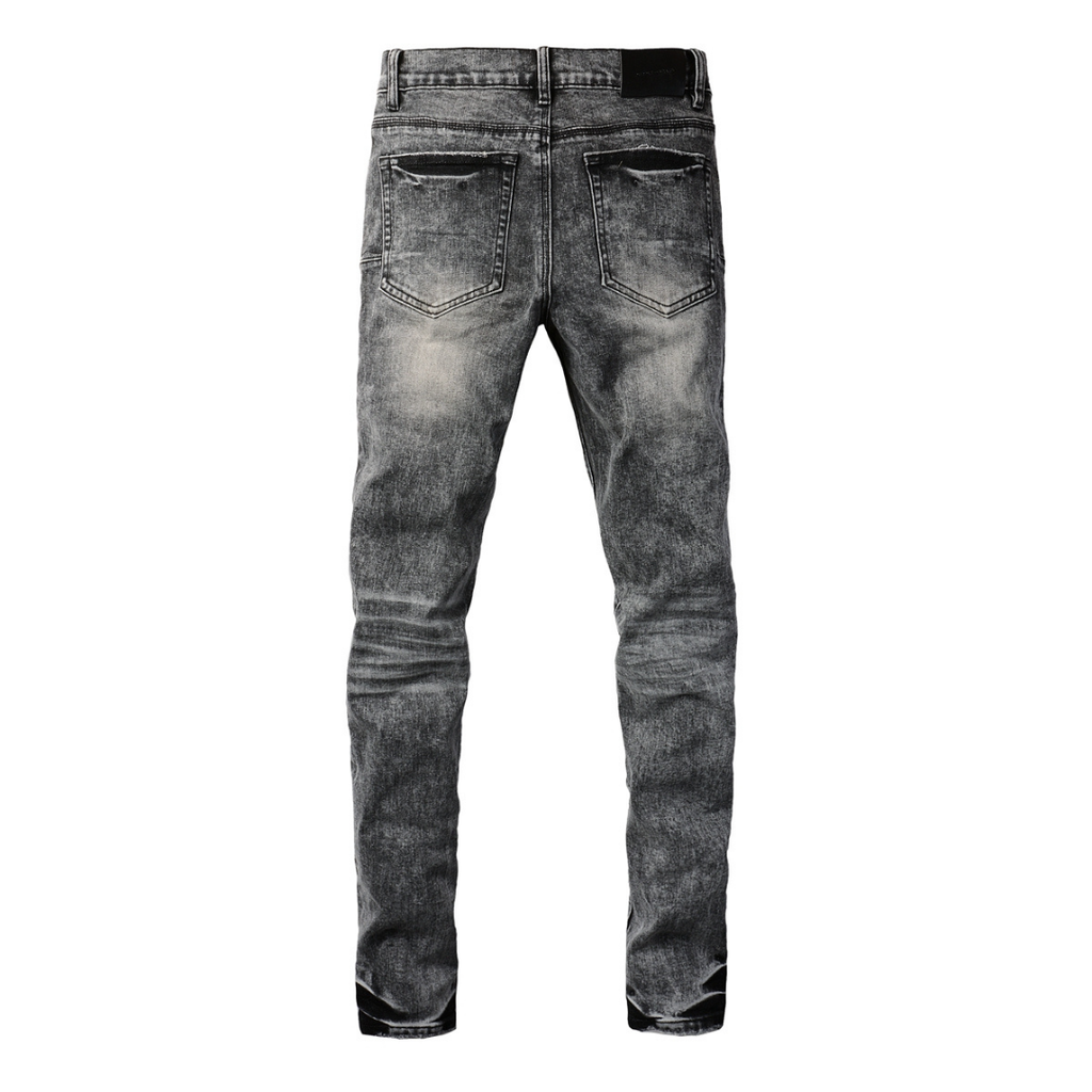 Purple Grey Ripped Jeans