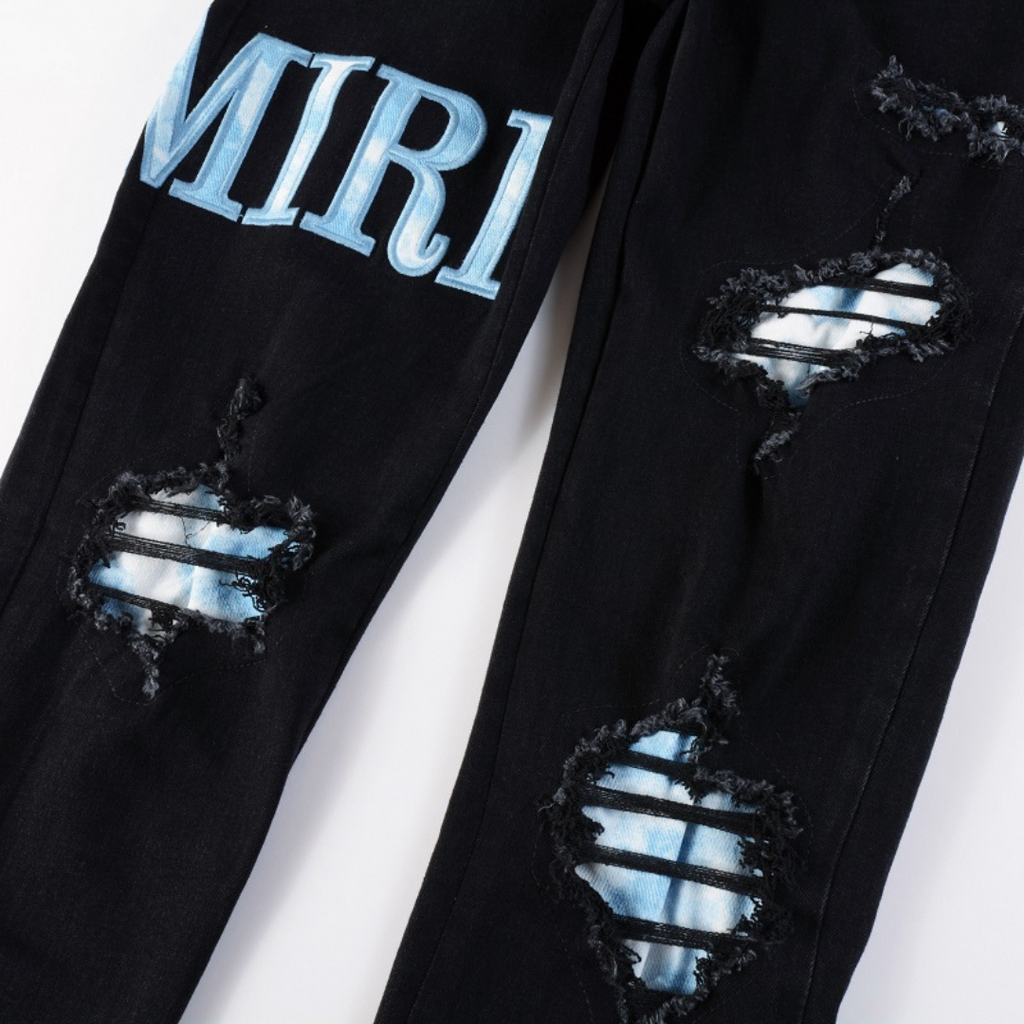 Amr Blue Patch Jeans