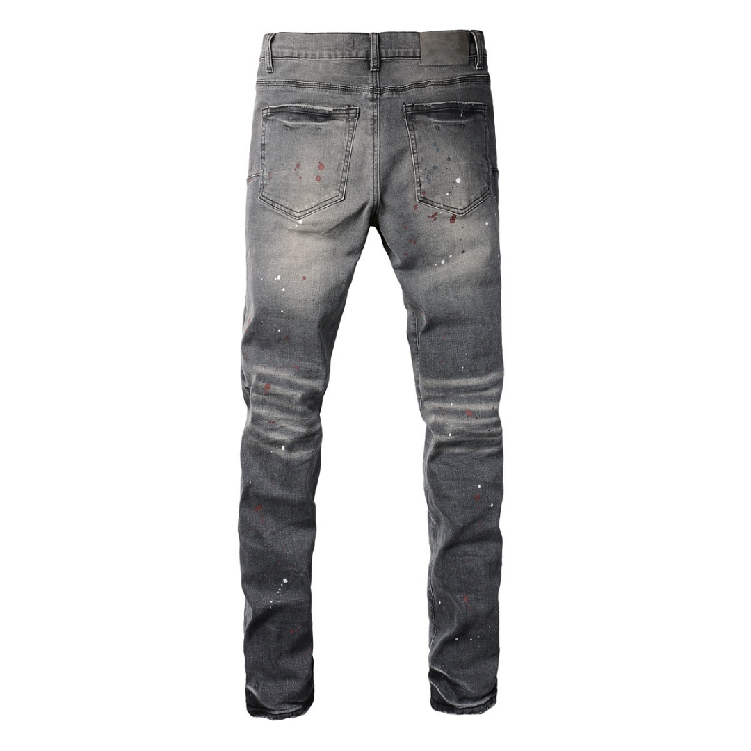 Purple Paint Grey Jeans