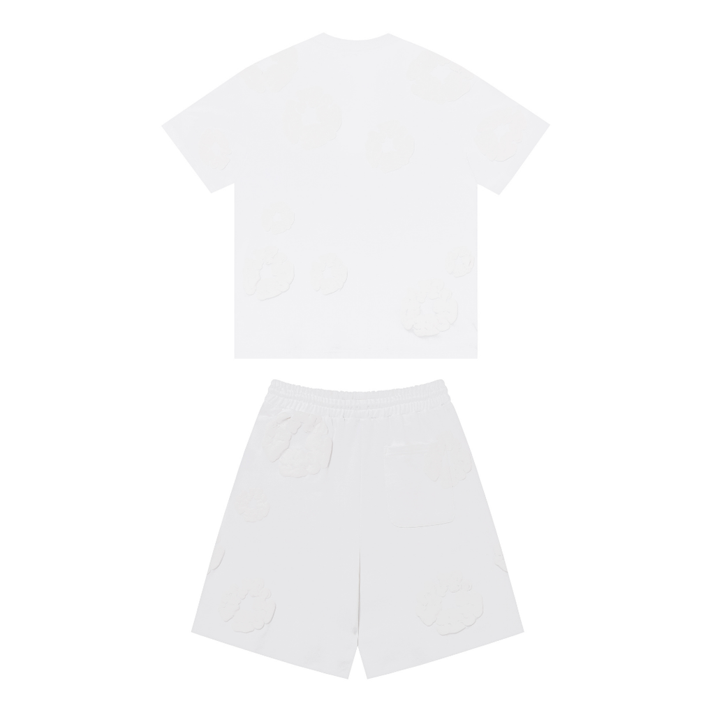 Denim Trs Triple White Short set