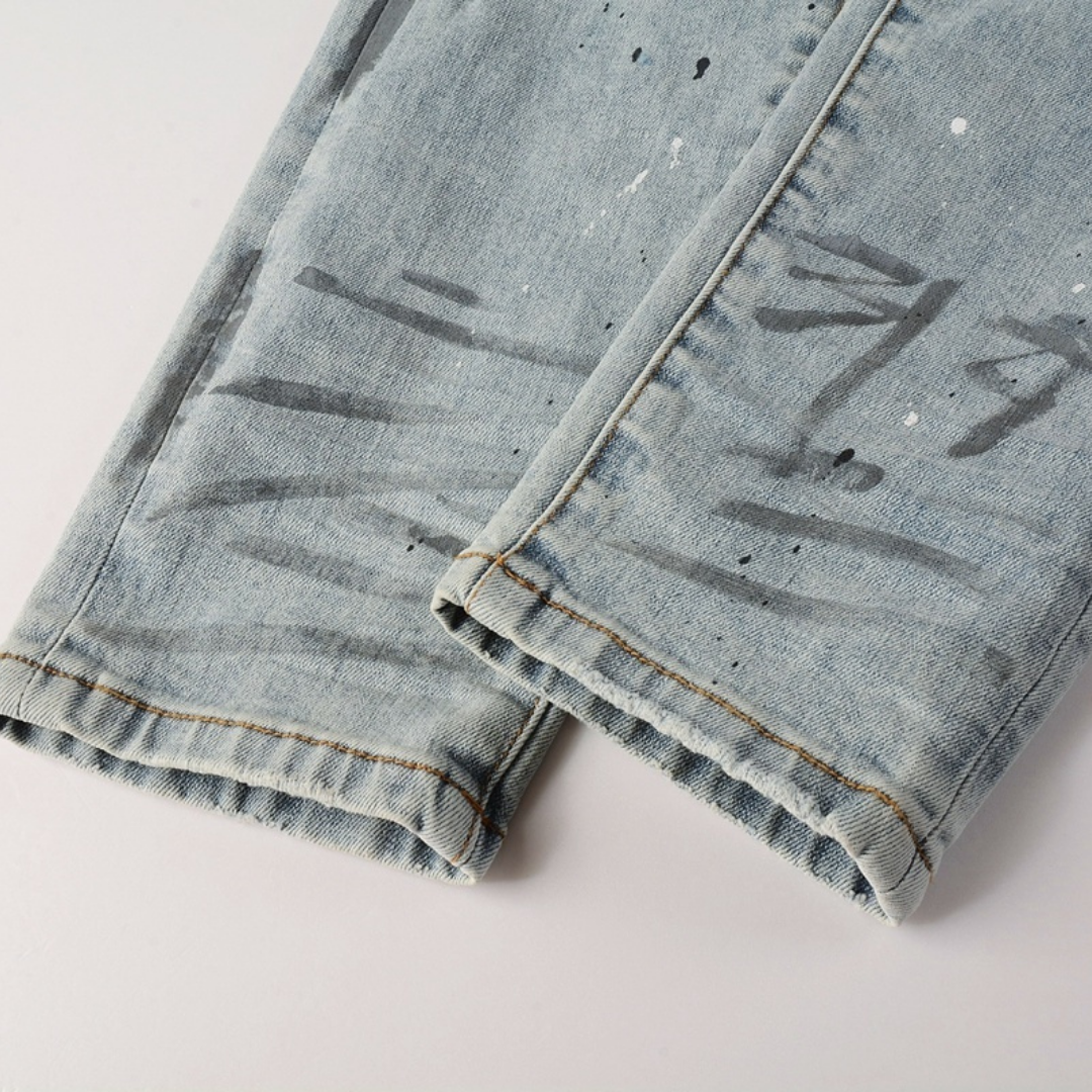 Amr Paint Ripped Jeans