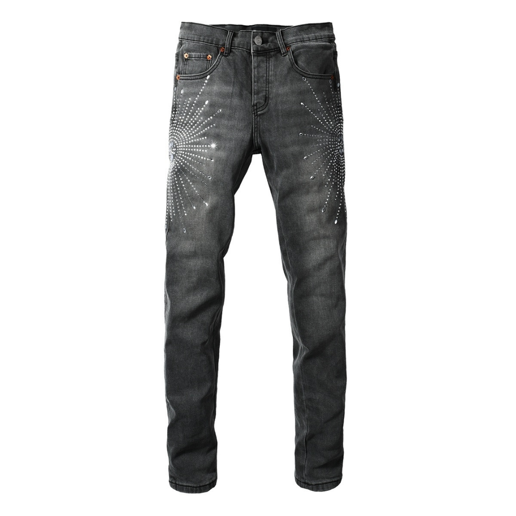 Purple Grey Diamonds Jeans