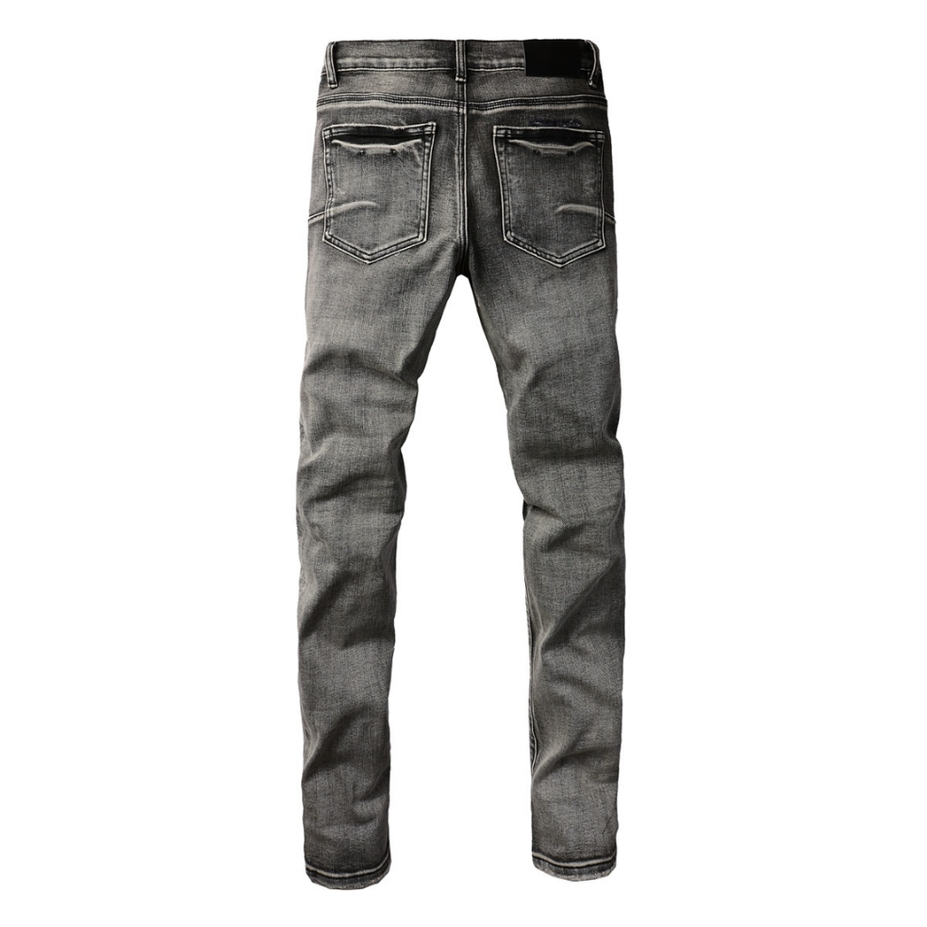 Purple Grey Ripped Jeans
