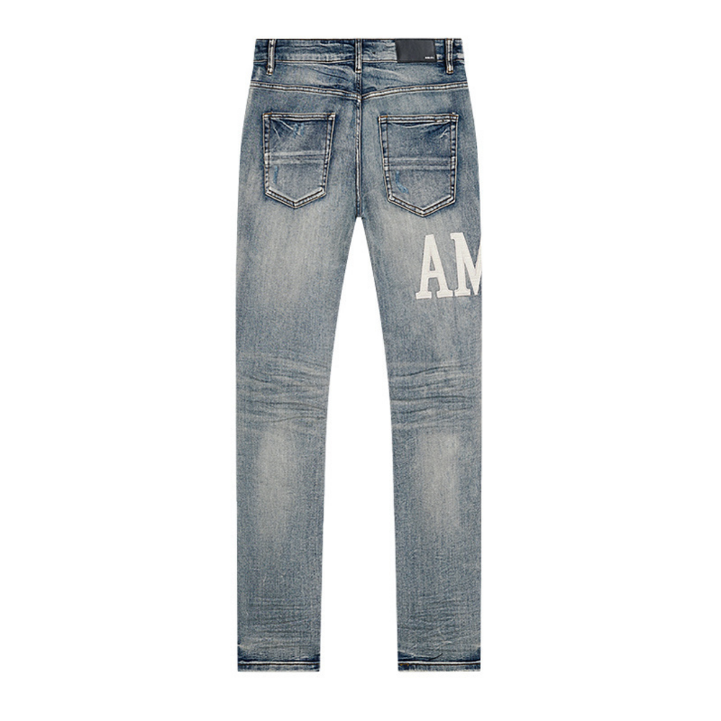 Amr White Logo Jeans