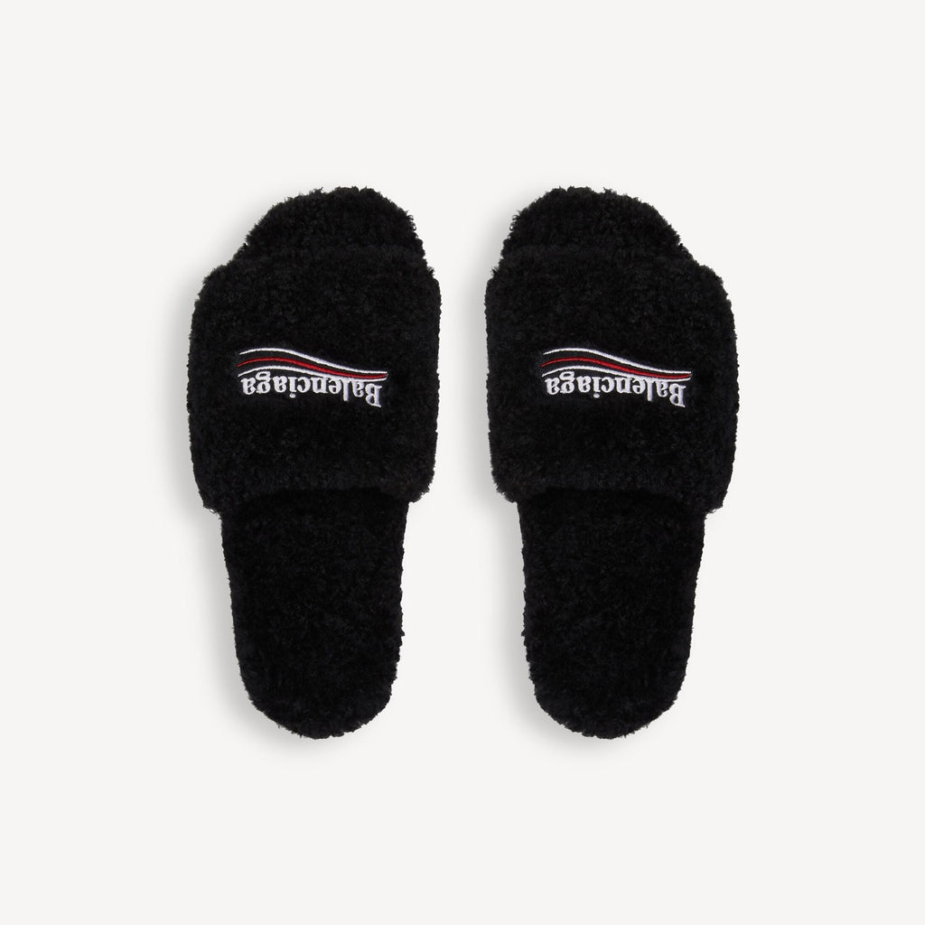 "Balenci" Fur Slides