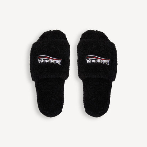 "Balenci" Fur Slides