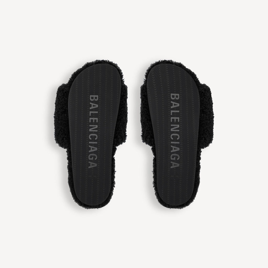"Balenci" Fur Slides